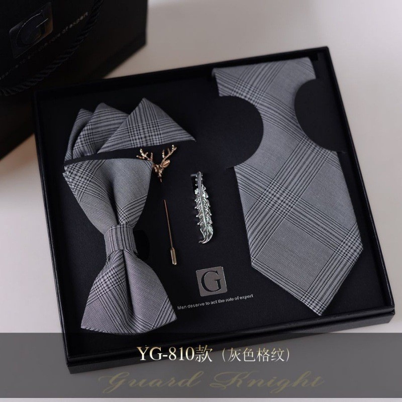 Corbata de seda de alta calidad, ropa formal de hombre, moda casual, estilo coreano, novio profesional, matrimonio, gris retro británico image 34