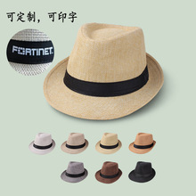 跨境春夏季帽子男麻料礼帽休闲情侣帽子遮阳凉帽爵士帽草帽子遮阳