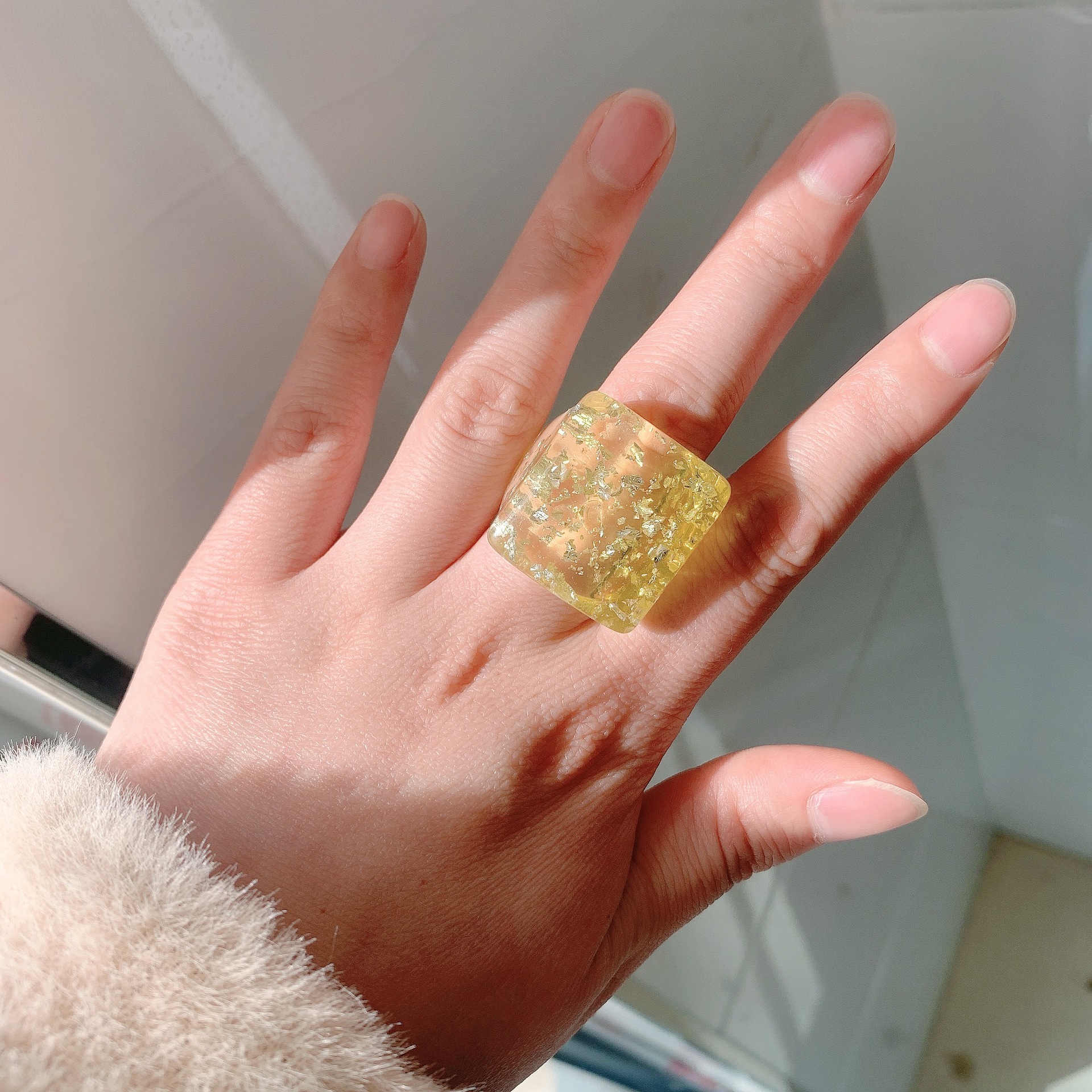 Hip Hop Stacking Resin Ring display picture 5