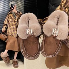 毛毛棉鞋女冬季新款外穿居家厚底加绒保暖雪地靴防滑时尚棉鞋批发