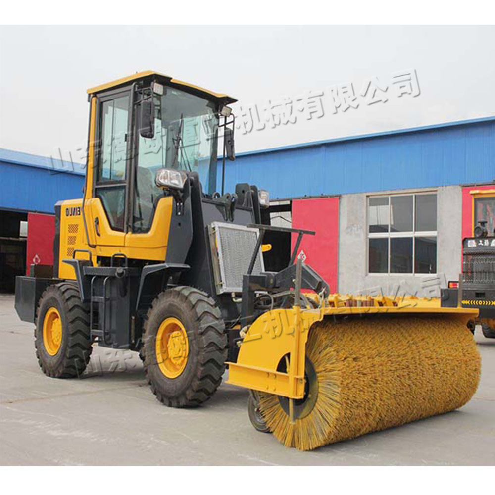 座驾式装载清雪机 小型四驱铲车扫雪机 尼龙钢丝滚刷清扫除雪机