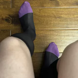 周奶盖 素面紫脚趾 男士商务中长直筒 藏青色黑色正装锦纶丝袜