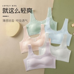 中学生の下着の女性の発育期の高校の学生の小さいベストの女性の大きい子供の思春期の少女の氷の糸のブラジャーの夏