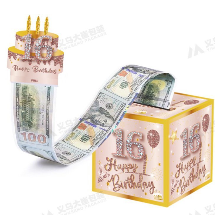 스팟 핑크 16세 생일 상자