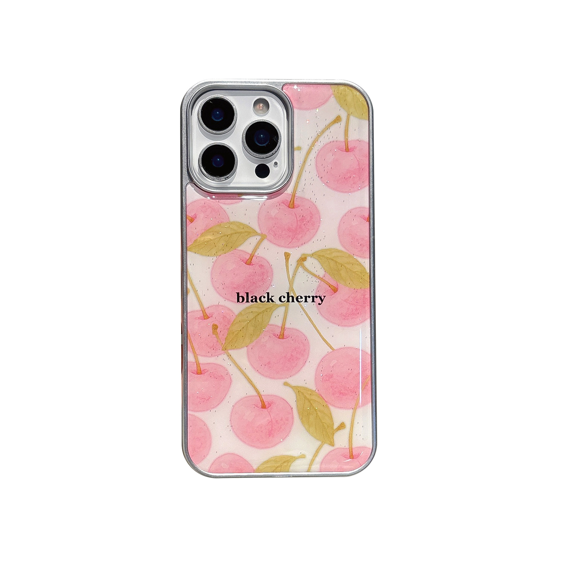 Chica rosa pequeña cereza fresca para iPhone16 funda para teléfono móvil 15ProMax epoxi 14Pro femenino 13 nuevo 15P