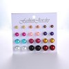 Fashionable earrings, set, small accessory, universal zirconium, European style, 12 pair, wholesale