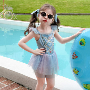 Girls Swimsuit 2025 New Kidsren's Princess Skirt One-Piece Swimsuit Girl Summer Swimsuit Baby Hot Spring Swimsuit