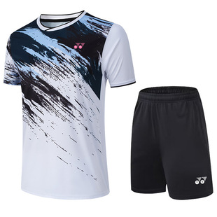 New Badminton Clothing for Men and Women, Summer Short-Sleeved Sportswear, Casual Quick-Drying Breathable T-Shirt Table Tennis Clothing