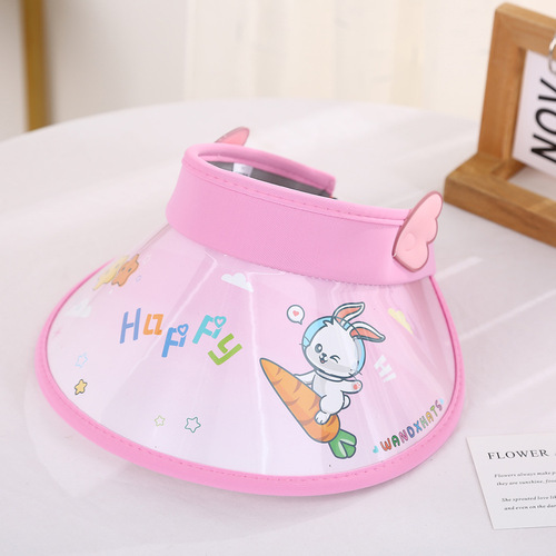 Children's empty top hat for boys and girls, beach hat, cute cartoon topless sun hat, baby outdoor hat