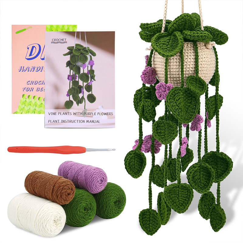 보라색 덩굴 매달려 바구니