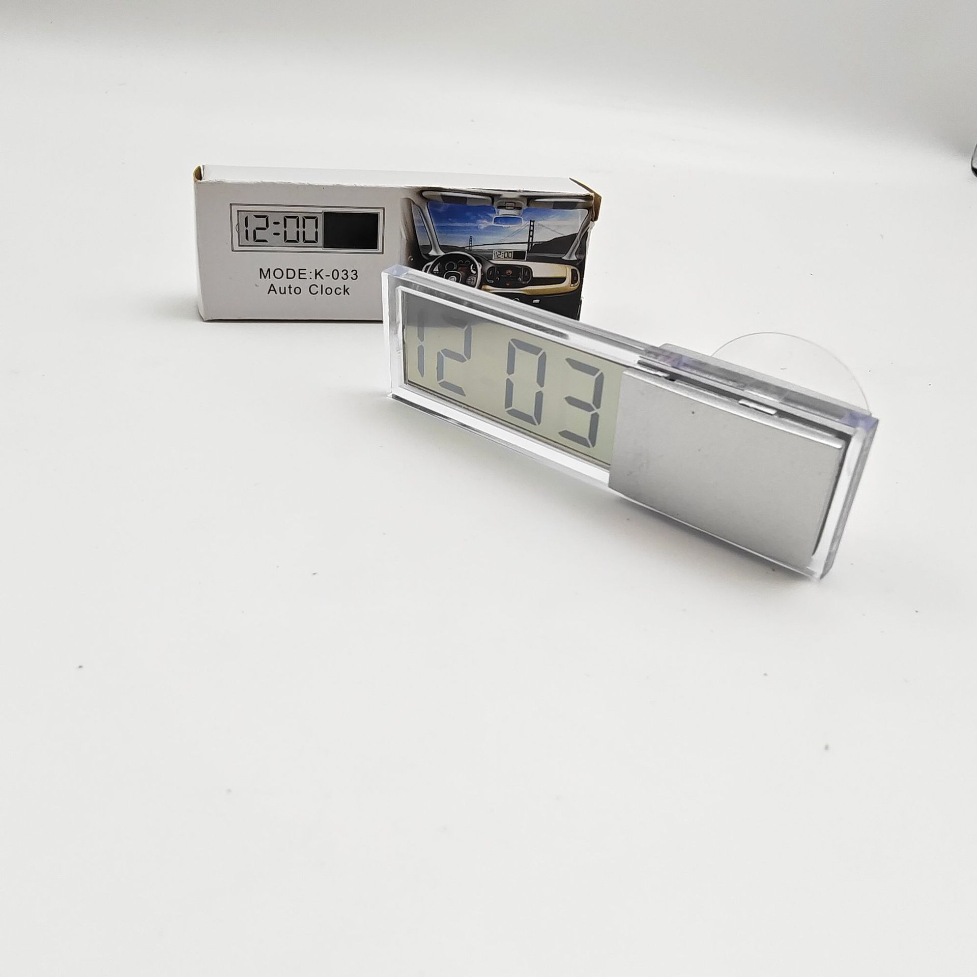 Suction Cup Electronic Clock for Display, Glass Time Display, Car Accessories, LCD Car Electronic Clock, Thermometer Display