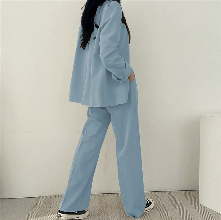 Комплект из штанов для отдыха, корейский стиль, женские брюки wide-leg и куртка, многоцветный, размеры S–XXXL