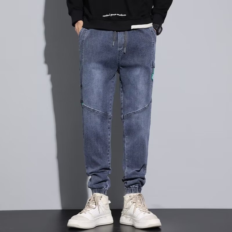 Los nuevos jeans de marca de moda 2024 para hombres, la tendencia coreana más el tamaño gordo, los hermosos pantalones de todo fósforo para estudiantes de primavera y otoño