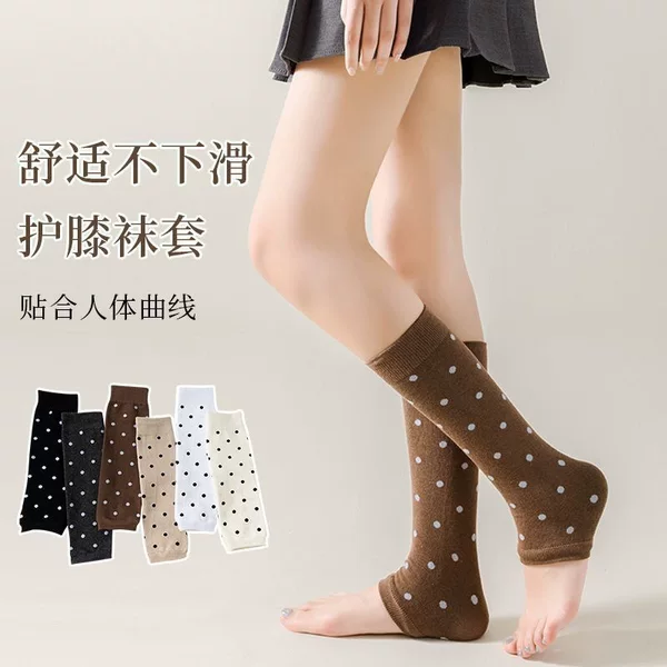 Women's summer air-conditioned knee-high socks, warm polka dot calf socks, high-tube socks for cold legs, straight-leg socks, trendy