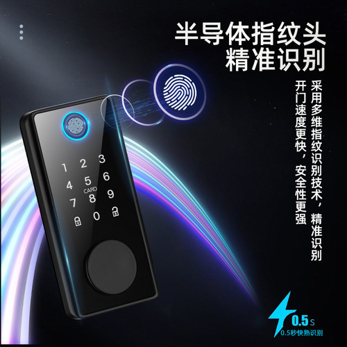 Cross-border European and American North American graffiti Tuya universal ttlock closed door wooden door smart fingerprint and password door lock