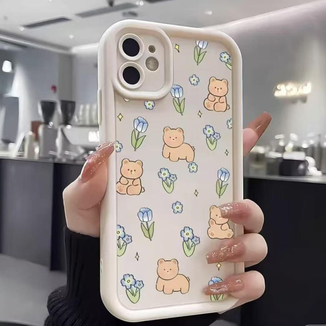 Little Bear lindo aplicable iPhone 16pro funda para teléfono móvil Apple 15 Girl 14 Japón y Corea del Sur 13promax nuevo 12x