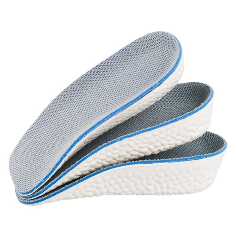 Plantilla elevadora para hombre, totalmente acolchada, sin colapso, transpirable, almohadilla de tres puntos, plantilla eva, cápsula de arroz palomitas de maíz, plantilla interior invisible