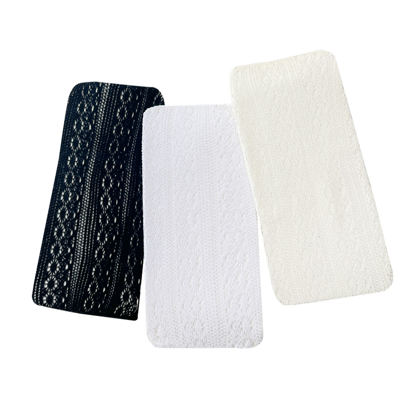 Lolita primavera/verano dulce blanco lechoso hueco de malla jacquard pantyhose verano encaje transpirable bottoming calcetines sobre la rodilla