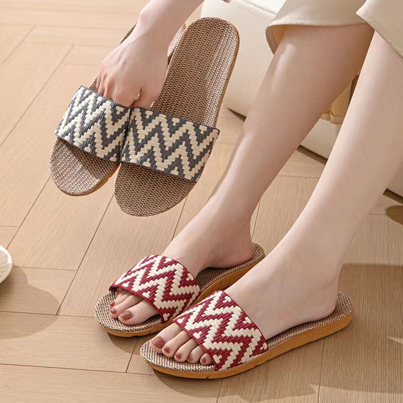 Indoor Floor Linen Women Slippers Summer Home Men and Women Summer Couple Home Thick Bottom Non-Slip Cross Cool Cotton Slippers Indoor Floor Linen Women Slippers Summer Home Men and Women Summer Couple Home Thick Bottom Non-Slip Cross Cool Cotton Slippers