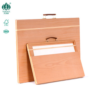Wooden hand-held drawing board can hold paper tape compartment art sketch drawing board light 8K/4 for art students