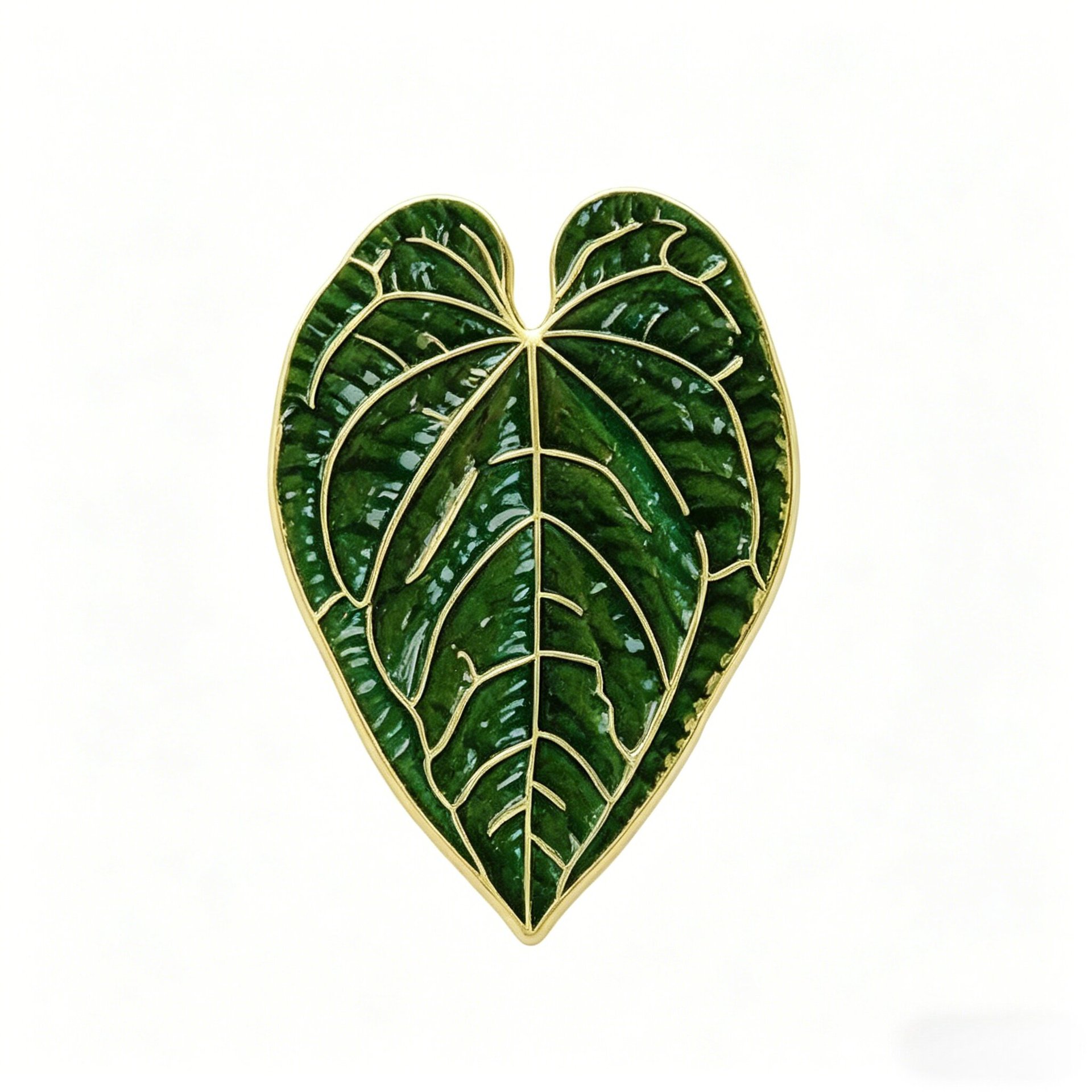Plantas tropicales broche de color hoja de bambú de espalda insignia de aleación pin ropa bolsas de lápiz accesorios mochilas al por mayor en stock