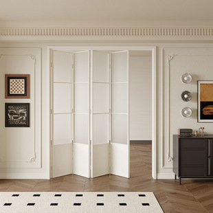 ✅ French-Style Retro Aluminum Alloy Folding Door Without Track for Living Room, Balcony, Bathroom, Kitchen, Open Glass Folding