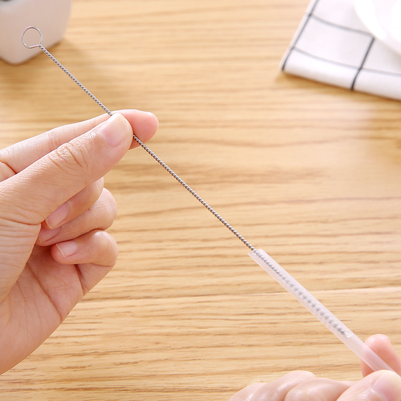 Baby Bottle Straw Brush Cleaning Nylon Brush Baby Water Cup Water Kettle Straw Cup Brush Slender Small Brush Cleaning