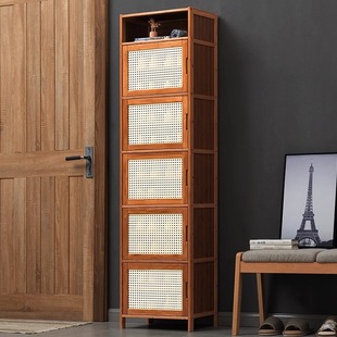 Simple Shoe Rack for Home Entrance Multi-Layer Dust-Proof Entry Shoe Rack with Door Shoe Cabinet High Vertical Integrated Storage Rack
