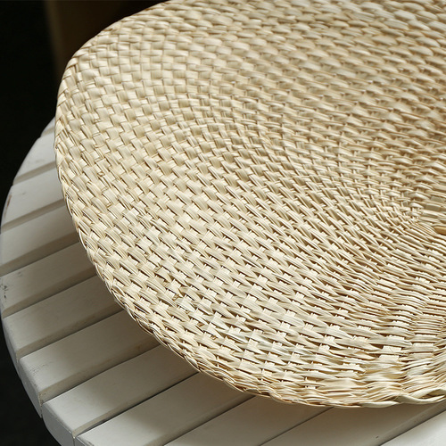 WI25 Haodian hand-woven cattail fan and banana fan summer hand-cranked fan palm leaf large style classic straw weaving