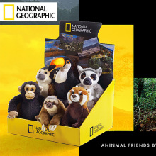 国家地理毛绒玩具仿真大熊猫黑熊花栗鼠双峰驼野马眼镜猴小号公仔