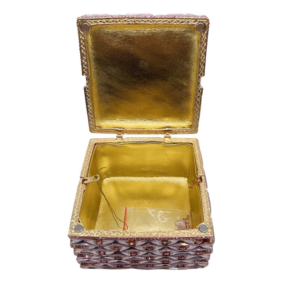 Jewelry Clutch Bag nuevo tipo de caja de joyería con diamantes bolsas de cena de banquete pequeña caja cuadrada de mano bolsas de noche de mujer