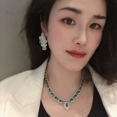 925银针重工几何菱形耳环时尚气质新娘配饰晚宴大气耳饰品批发