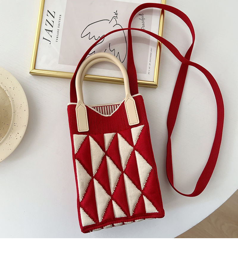 Nuevo amor bolso del teléfono móvil bolso de punto al por mayor de gran capacidad bolso de mano estudiante crossbody bolsa de lana fábrica