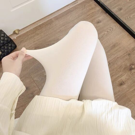 Japanese JK White Silk Pantyhose Spring and Autumn Lolita Pure Velvet Bottoms Lolita Milk White Bottoms
