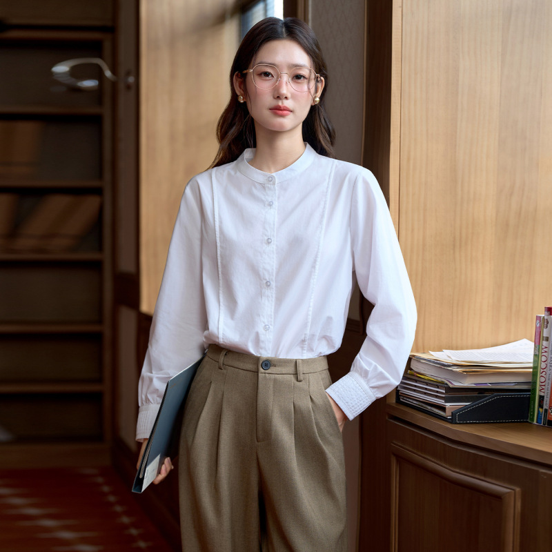 Women's formal shirt, age-reducing professional attire, suitable for petite figures, casual design, 2026 new collection, high-end shirt