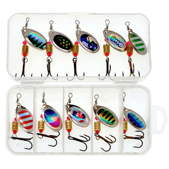 6cm3g metal sequins Luya bait multiple patterns composite rotating sequins three hooks suit bait wholesale