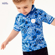 Little maven童T恤 2023夏季新款中小童童装 针织棉质短袖儿童T恤