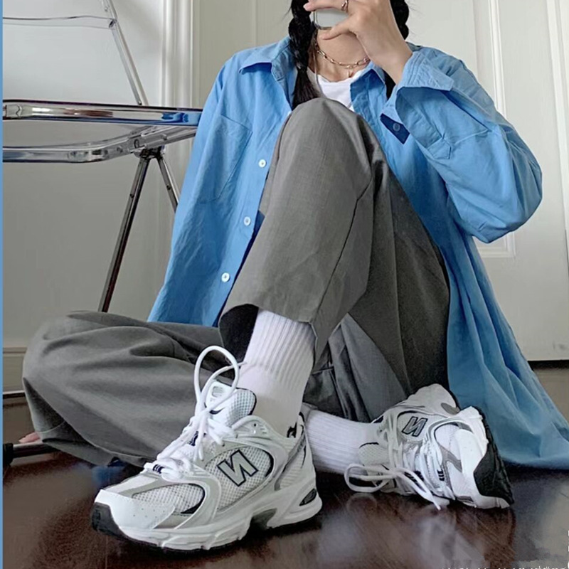 Putian Pure Original Nb530 Silver Couple Dad Shoes for Men and Women Height-Increasing Casual Breathable Sports Shoes Mr530Sg Comfortable