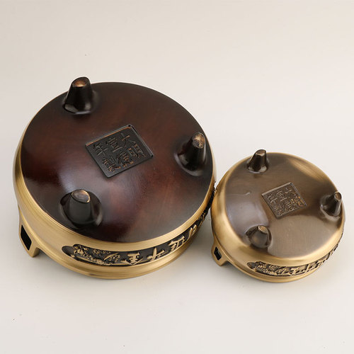 Manufacturer wholesale copper incense burner offering incense burner household offering Buddha God of Wealth furnace daily gold doujin three-legged incense burner ornaments