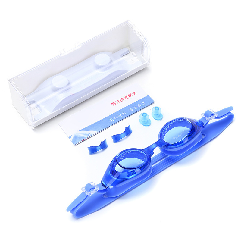 High-definition adult swimming goggles, waterproof and anti-fog, unisex flat swimming goggles, swimming supplies, glasses equipment, wholesale, cross-border