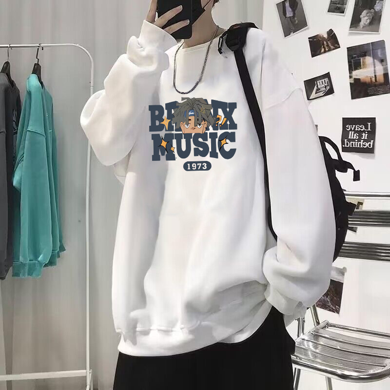 Men's Round Neck Sweatshirt, Long Sleeve, Simple Print, Casual, Versatile, Thin, Solid Color Top, Street Style, Trendy Outfit Men's Round Neck Sweatshirt, Long Sleeve, Simple Print, Casual, Versatile, Thin, Solid Color Top, Street Style, Trendy Outfit