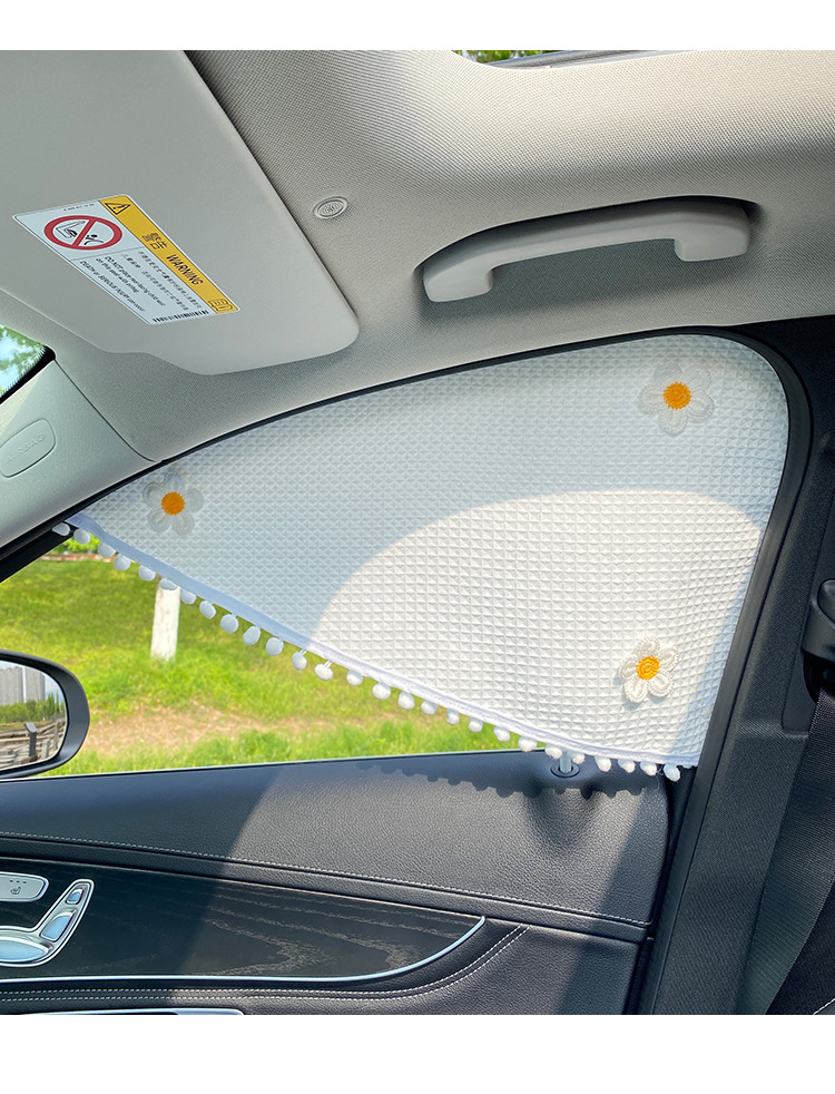 Front window car sunshade side curtain car window magnetic sun protection and heat insulation triangle curtain for car interior