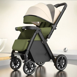 Two-Way High-View Baby Stroller That Can Sit and Lie Down, Lightweight Folding Baby Stroller, One-Click Stroller