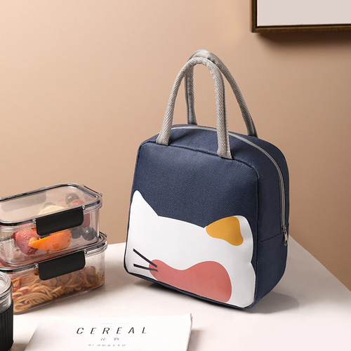 Cartoon Insulated Lunch Bag Office Worker Portable Meal Box with Lunchbox and Handheld Insulated Food Container, Thickened Aluminum Foil Ice Bag