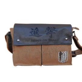 动漫周边进击的巨人单肩包帆布学生斜挎包进击巨人自由之翼挂包