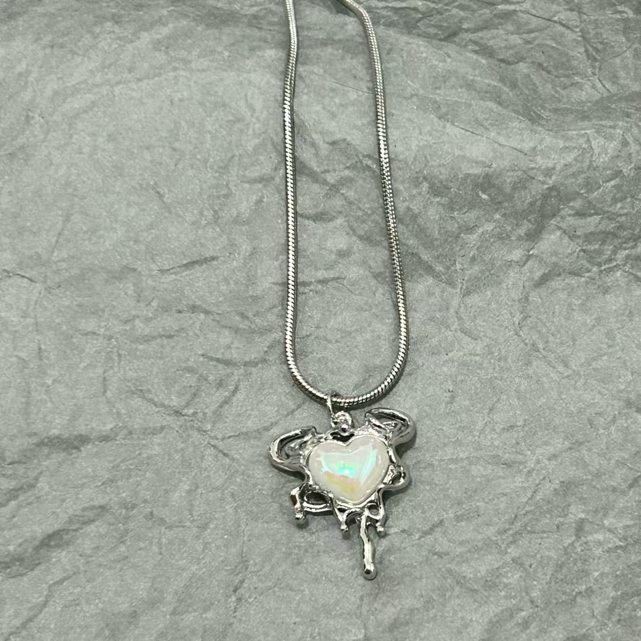 러브 목걸이 (라운드 스네이크 체인 60cm)