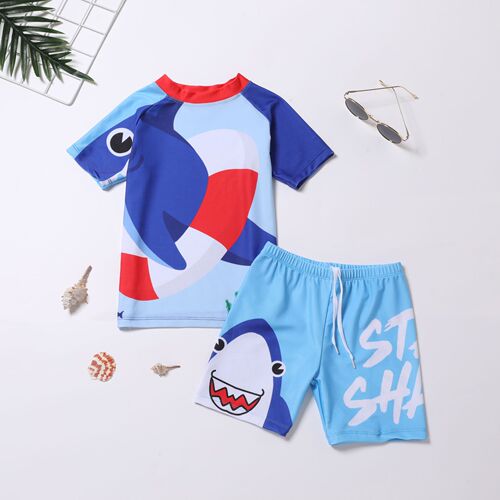 Cartoon Children's Swimwear for Boys, Unisex, S, M, L, Flat-Footed, Separate Swimwear, Quick-Drying Swim Trunks Set, Very Cute