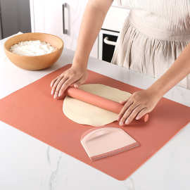 工厂批发一体硅胶揉面垫擀面杖切面刀 刮板面粉棍面粉垫烘焙用品