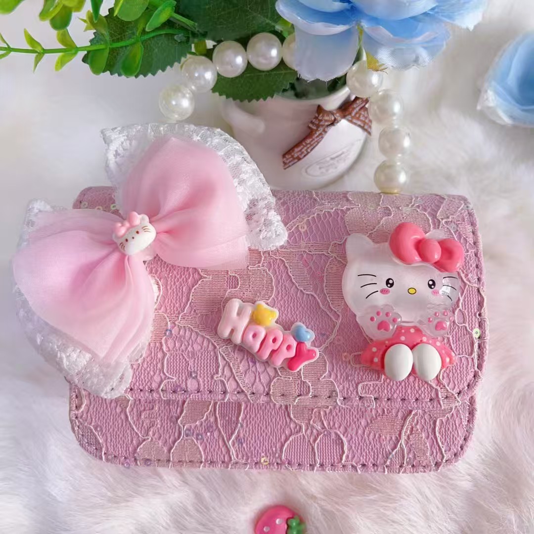 Bolso de mano de perlas bolso de princesa arco bolso de hombro de Año Nuevo bolso de cadena bolso de niños de viento fragante