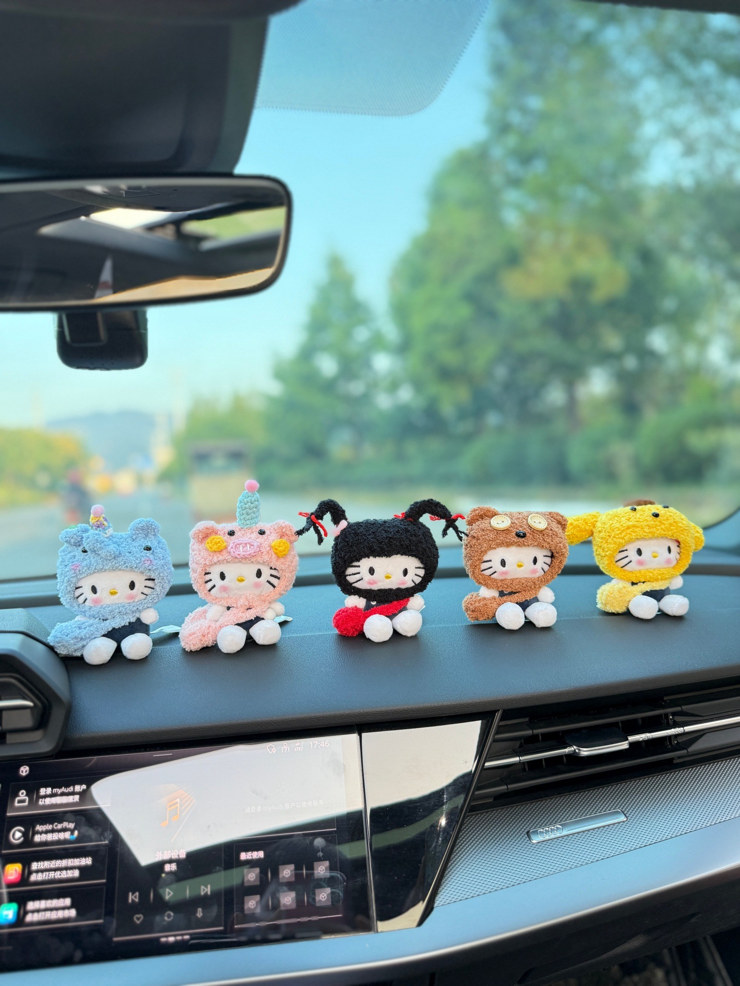 Cartoon Plush Cute Doll Car Ornaments 2025 New Car Dashboard Center Console Car Interior Decorations